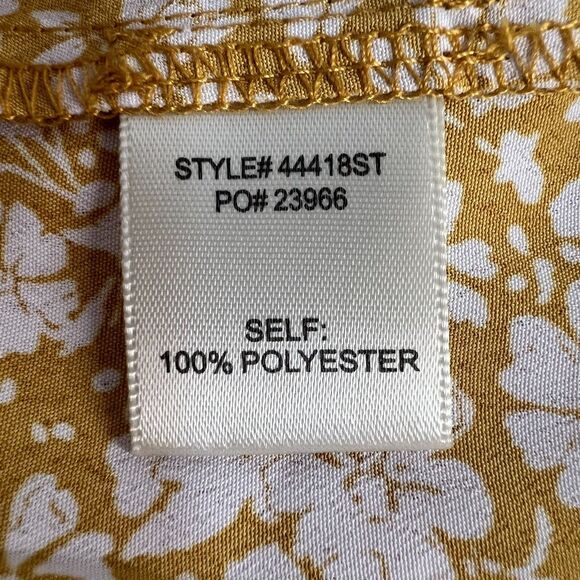 Skies Are Blue Floral Wrap Ruffle Peplum Blouse Top Womens Medium Yellow/White - Picture 4 of 5